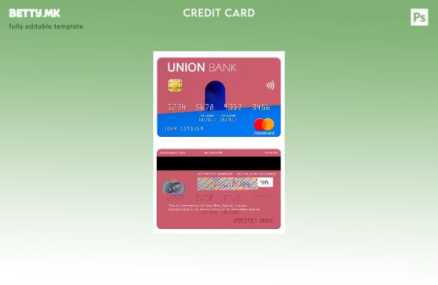 Модерен стил Шаблон за мастер картички на Union Bank на Албанија