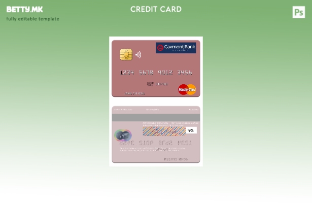Модерен стил Шаблон за мастер картички на Zambia Cavmont Bank
