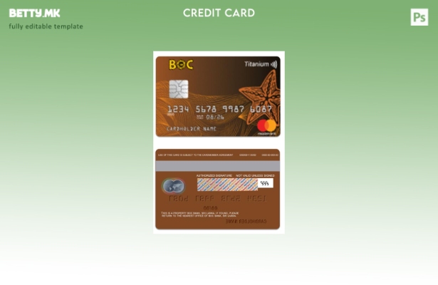 Модерен стил Шаблон за титаниумска мастер карта BOC Bank на Шри Ланка