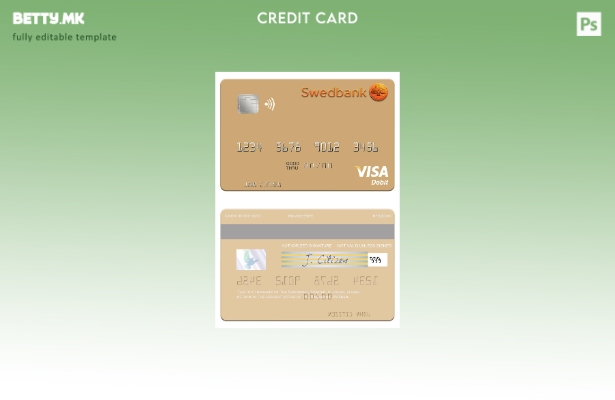 Модерен стил Шведска шаблон за виза дебитна картичка Swedbank
