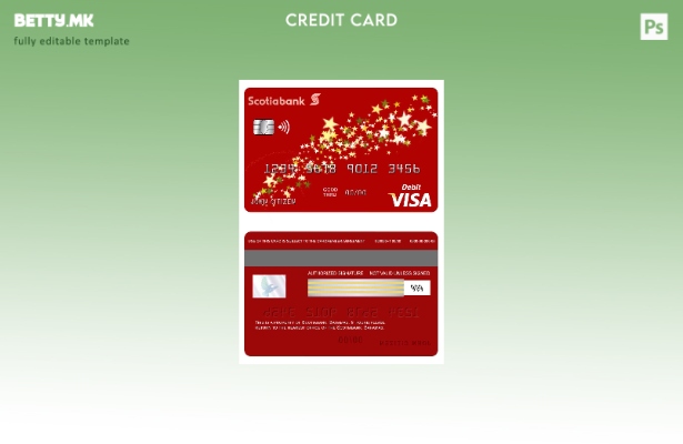 Модерен стил дебитна дебитна шаблон за банкарска виза на Бахамите Шкотска