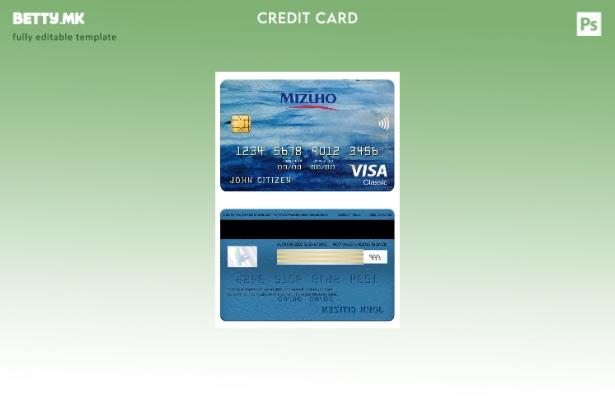 Модерен стил на Јапонија Mizuho банка виза класичен шаблон картичка