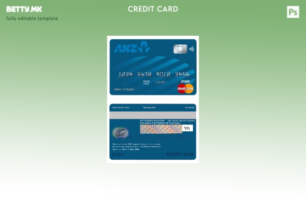 Модерен стил на Австралија ANZ банка мастер картички шаблон