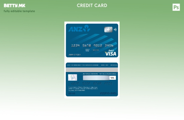Модерен стил на Австралија ANZ банкарски шаблон виза картичка