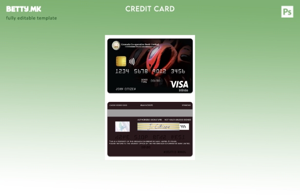 Модерен стил на Гренада Кооперативна банка со ограничена виза за бесконечна кред