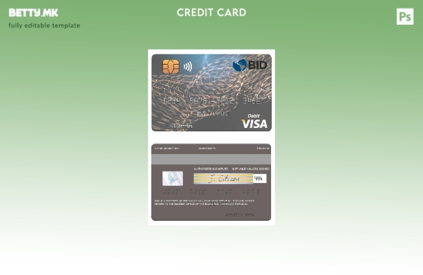 Модерен стил на Доминиканската Република Banco BID виза дебитна картичка шаблон