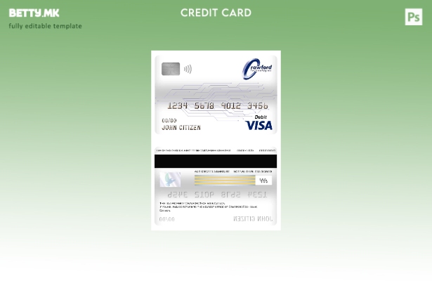 Модерен стил на Канада Crawfordtech банкарски виза дебитна картичка шаблон