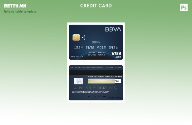 Модерен стил на Колумбија BBVA банкарски шаблон виза картичка