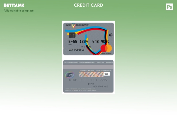 Модерен стил на Романија BT Bank Mondo шаблон за мастер картички