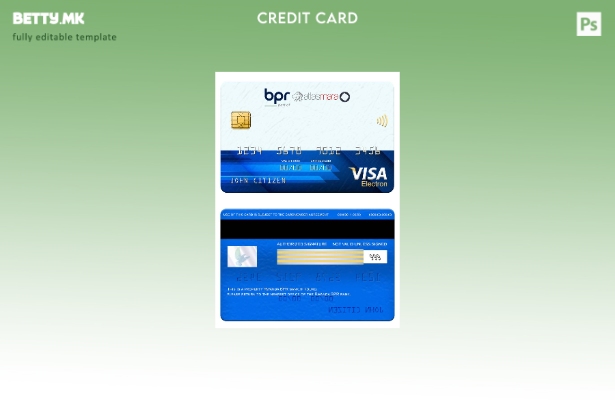Модерен стил на Руанда BPR банка виза електронска картичка шаблон