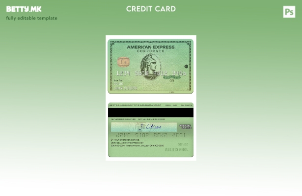 Модерен стил на САД Калифорнија Варо банка amex шаблон зелена карта