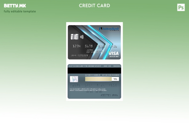 Модерен стил на САД Охајо SUTTON банкарски шаблон за потпис за картичка за виза