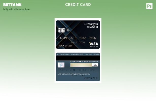 Модерен стил на САД JP Morgan Chase банкарски шаблон за картичка за потпис за ви
