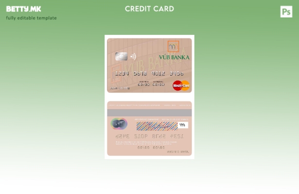 Модерен стил на Словачка VÚB Banka шаблон за мастер картички