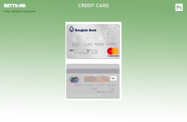 Модерен стил на Тајланд Банкок Банка платина шаблон мастер карта за патување