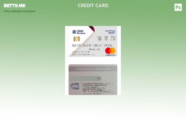Модерен стил на Турција QNB Finansbank шаблон за мастер картички