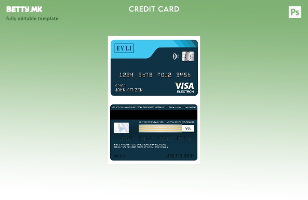 Модерен стил на Финска Evli банка виза електронска картичка шаблон