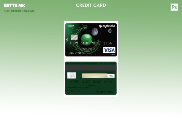 Модерен стил на Хрватска ОТП банка виза класичен шаблон за кредитна картичка