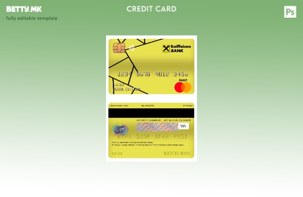 Модерен стил на Хрватска Рајфајзен шаблон за главната дебитна картичка