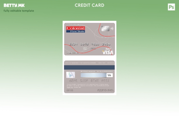 Модерен стил на австралиската колонијална прва држава банкарски шаблон за виза к