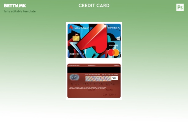 Модерен стил на пакистанската банка на Алфалах оптимус шаблон за мастер картичка