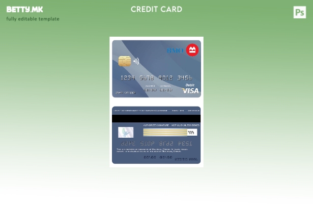 Модерен стил на шаблон за банкарска виза картичка Канада Монтреал