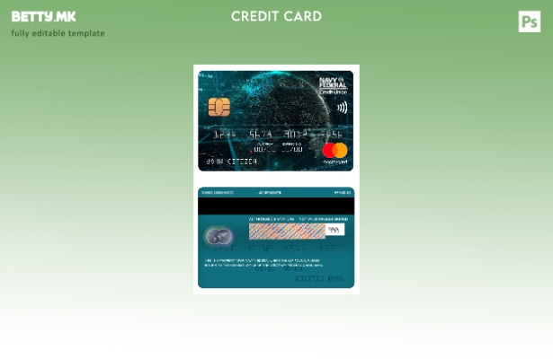 Модерен стил на шаблон за банкарска мастер карта на Федералната морнарица на САД