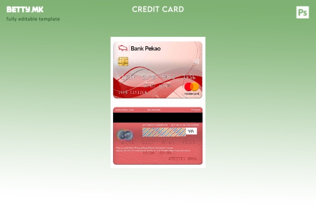 Модерен стил на шаблон за банкарска мастер карта на Polon Bank Pekao S.A