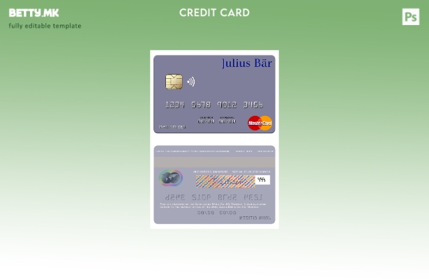 Модерен стил на шаблон за банкарска мастер карта Monaco Julius Bär & Co