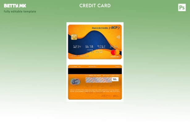 Модерен стил на шаблон за банкарска мастер картичка Banco de Credito del Peru (B
