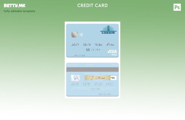 Модерен стил на шаблон за дебитна картичка за виза во Света Лојална банка Limite