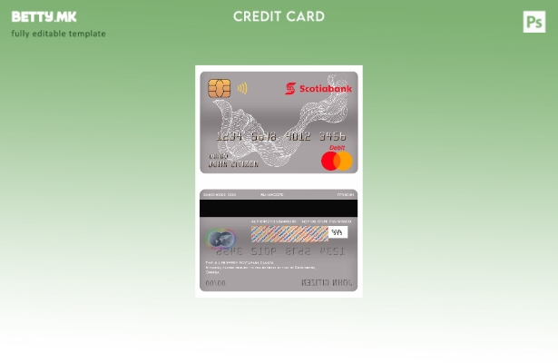 Модерен стил на шаблон за дебитна картичка Mastercard Mastercard Canada Scotiaba