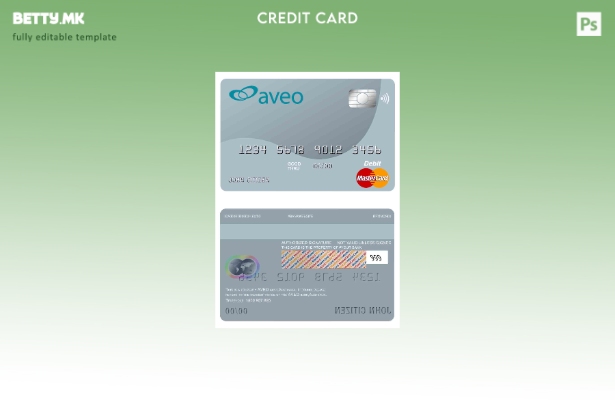 Модерен стил на шаблон за мастер картички на Австралија Aveo банка