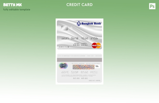 Модерен стил на шаблон за мастер картички на Банката Тајланд Бангкок