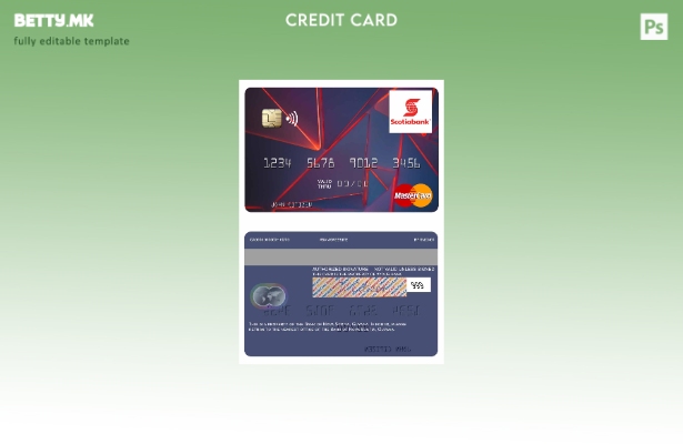 Модерен стил на шаблон за мастер картички на Гвајана Банка на Нова Шкотска