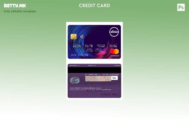 Модерен стил на шаблон за мастер картички на банка ABSA во Јужна Африка