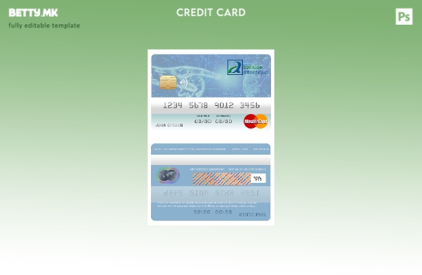 Модерен стил на шаблон за мастер картички на банката Бенин Атлантик