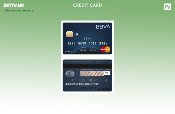 Модерен стил на шаблон за мастер картички на банката Колумбија BBVA