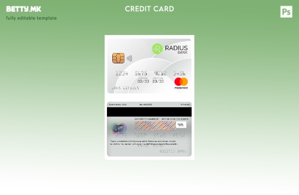 Модерен стил на шаблон за мастер картички на банката Масачусетс Радиус