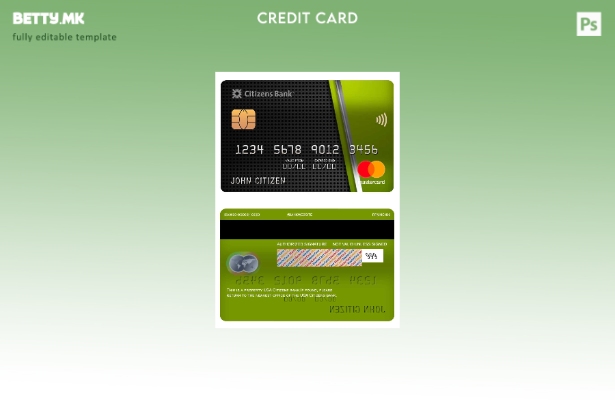 Модерен стил на шаблон за мастер картички на банката на граѓаните на САД