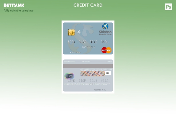 Модерен стил на шаблон за мастер картички на финансиската група Јужна Кореја Шин