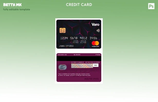 Модерен стил на шаблон за мастер картичка банка во САД Калифорнија Варо