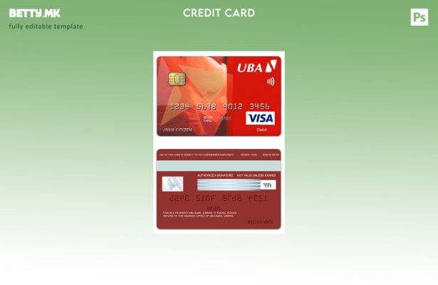 Модерен стил на Liberia UBA Bank виза класичен шаблон за дебитна картичка