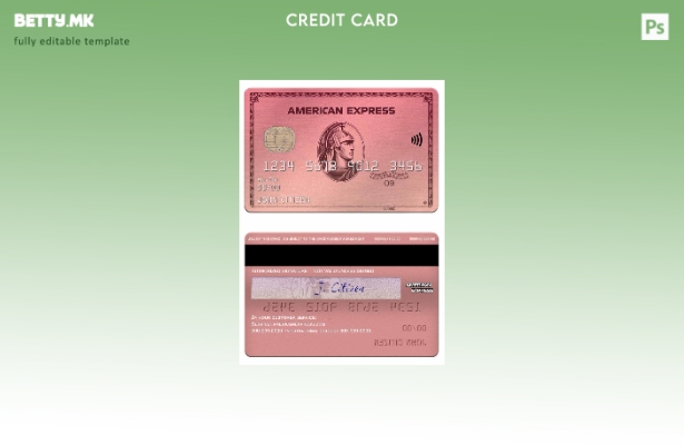 Модерен стил на USA Capital One, шаблон за картичка од розово злато на банката a