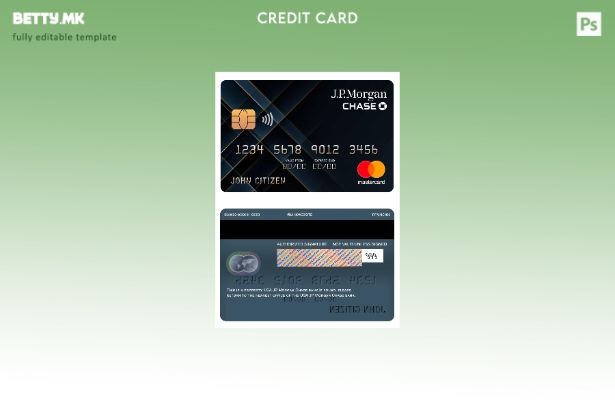 Модерен стил на USA JP Morgan Chase шаблон за мастер картички на банката