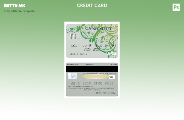 Модерен стил шаблон за банкарска виза картичка улица Белизе State Street