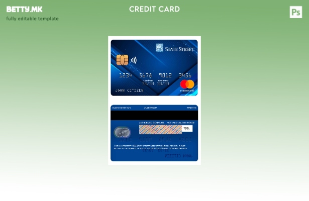 Модерен стил шаблон за банкарска мастер карта на USA State Street Corporation