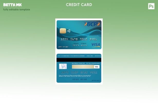 Модерен стил шаблон за виза банкарска картичка Bolovia Credito
