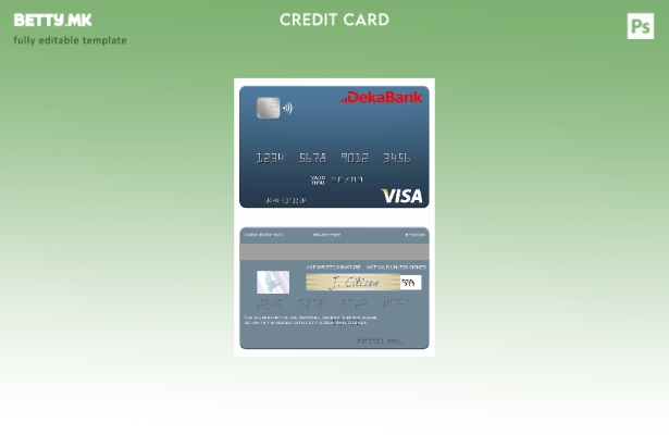 Модерен стил шаблон за виза дебитна картичка Германија Дека банка
