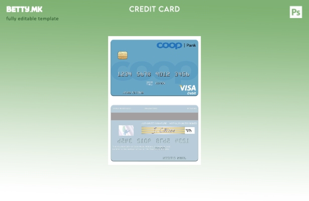 Модерен стил шаблон за виза за дебитна картичка Estonia Coop Pank